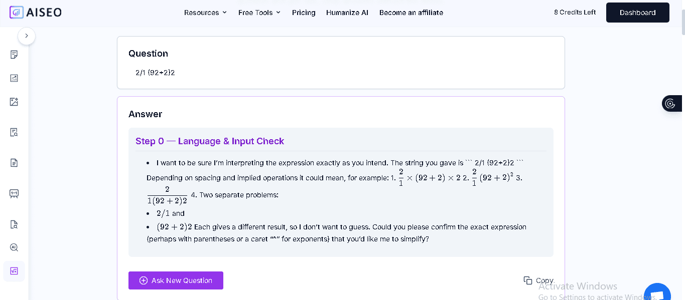AISEO's AI Math Solver