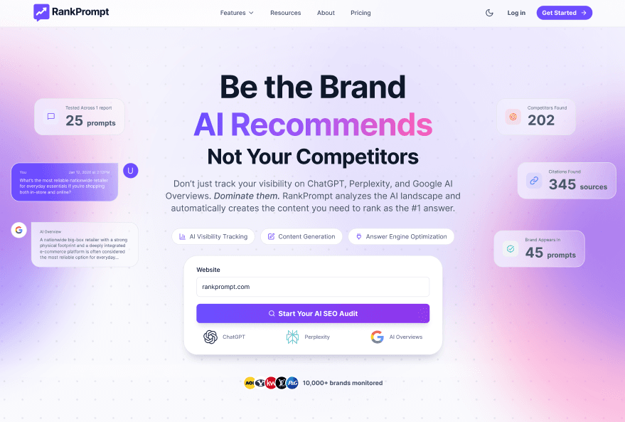 Rank Prompt: Prompt-based AI visibility tracking with citation and content execution