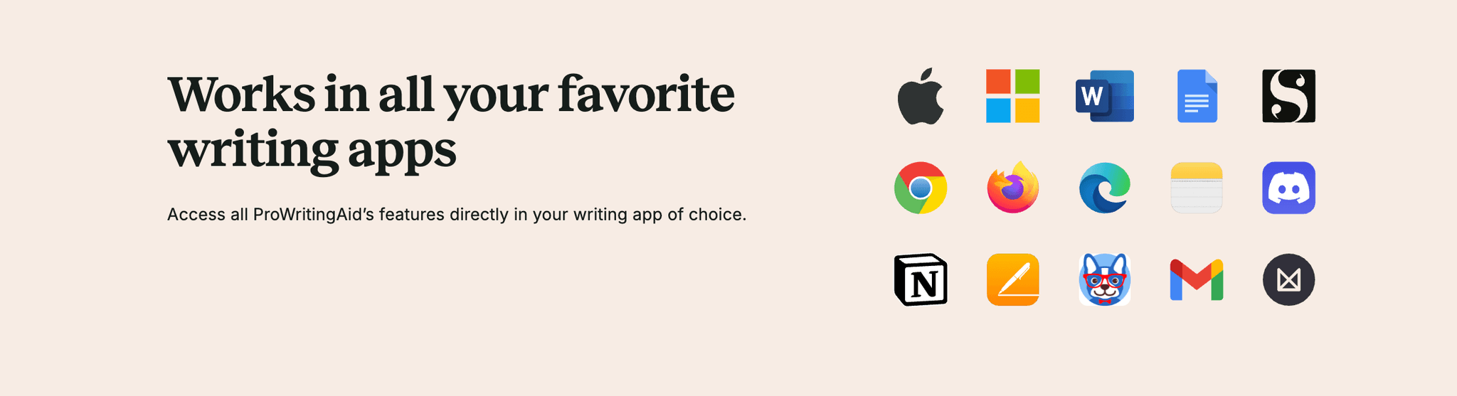 Works in all your favorite writing apps