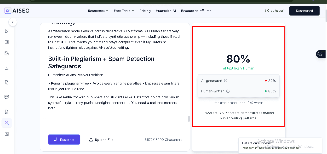 AI Detection Scoring