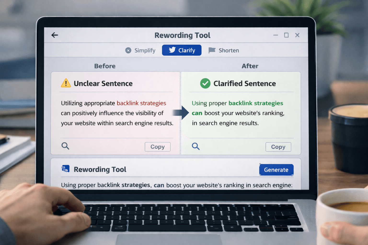 Rewording Tool — Align Content with Search Intent