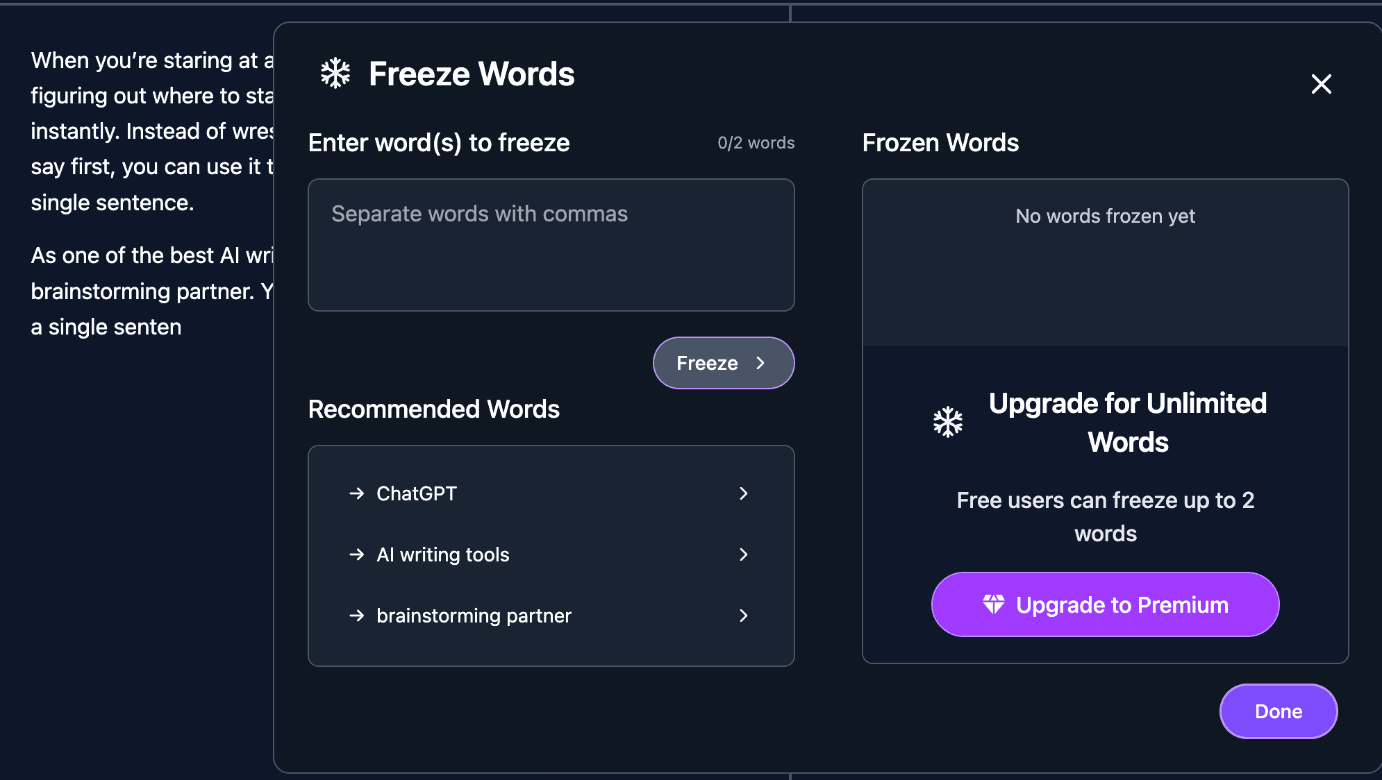 Keyword Freeze Protection