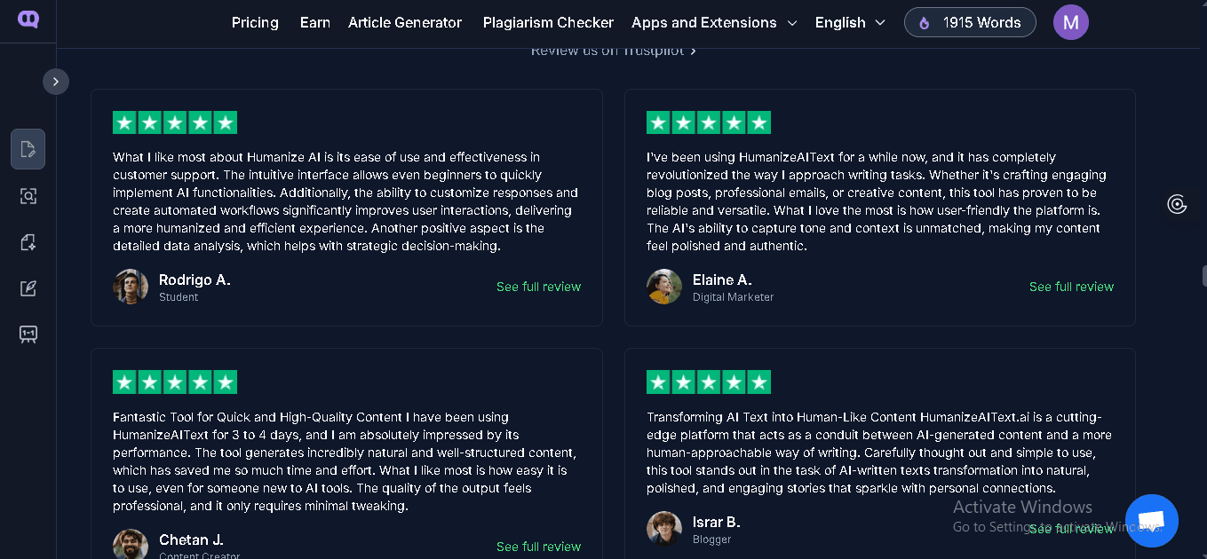 AI Humanize Text: Testimonials