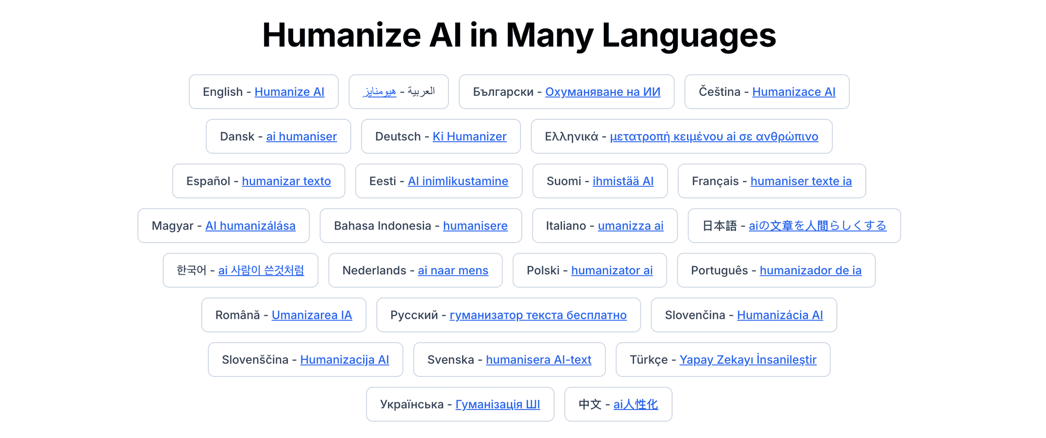 Humanize AI in Many Languages
